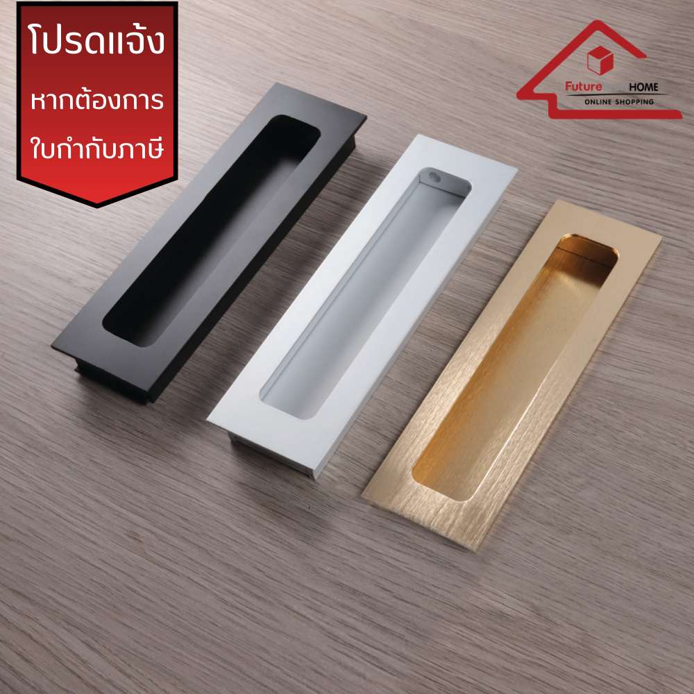 Futuretech  รุ่น 1F023 มือจับฝัง สแตนเลส, Futuretech มือจับฝังประตู สีดำ, มือจับบานเลื่อน ตู้เสื้อผ้
