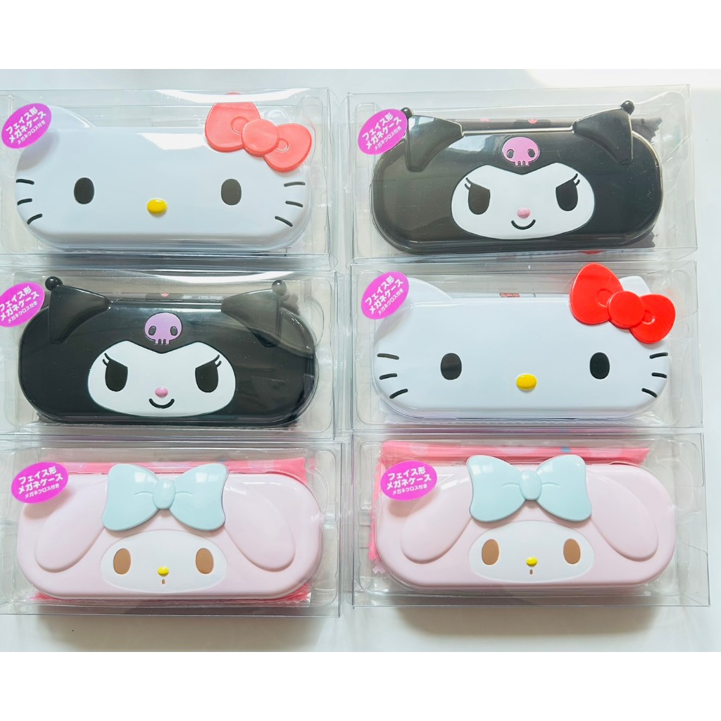 แท้ พร้อมส่ง! กล่องแว่นSANRIO Kitty My Melody Kuromi สุดน่ารัก กล่องแข็ง+ผ้าเช็ดแว่น แท้จากญี่ปุ่น