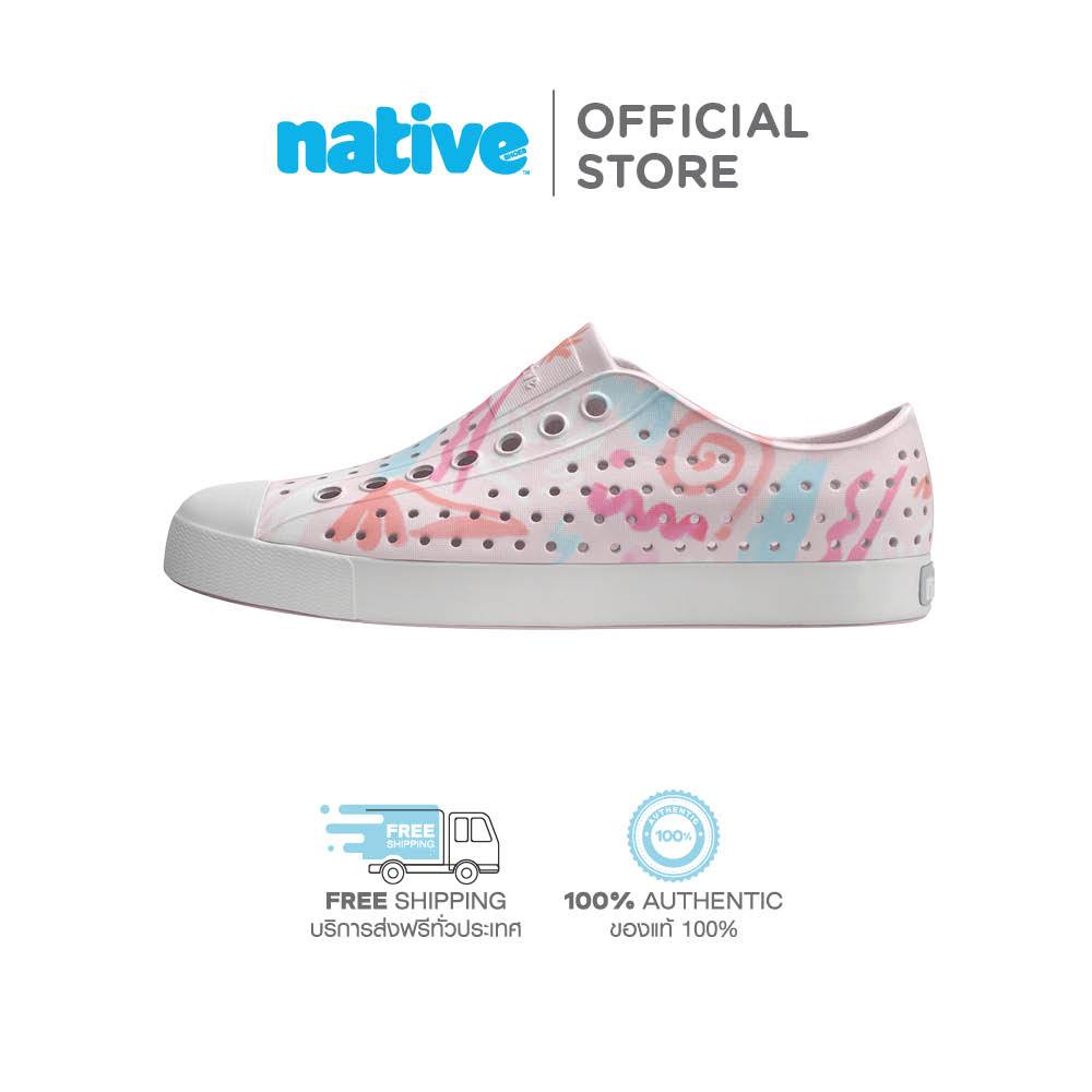 Native รองเท้ากันน้ำผู้ใหญ่ EVA รุ่น Jefferson Wanderfoam Print Milk Pink/ Shell White/ Abstract Floral