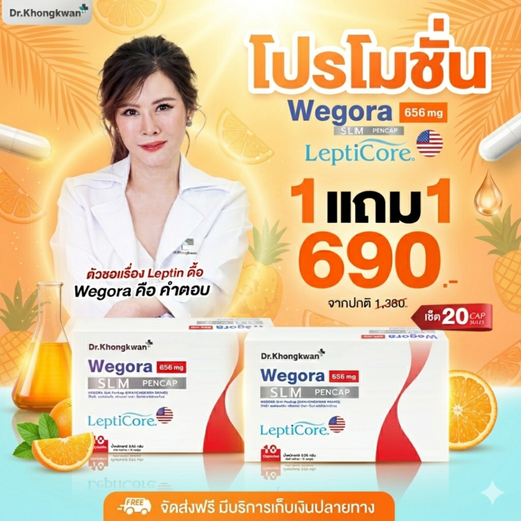 WEGORA หมอของขวัญปากกาแคปซูล Dr.khongkwan Wegora SLM PenCap วีโกร่า เอสแอลเอ็ม เพ้นแคป) LeptiCor