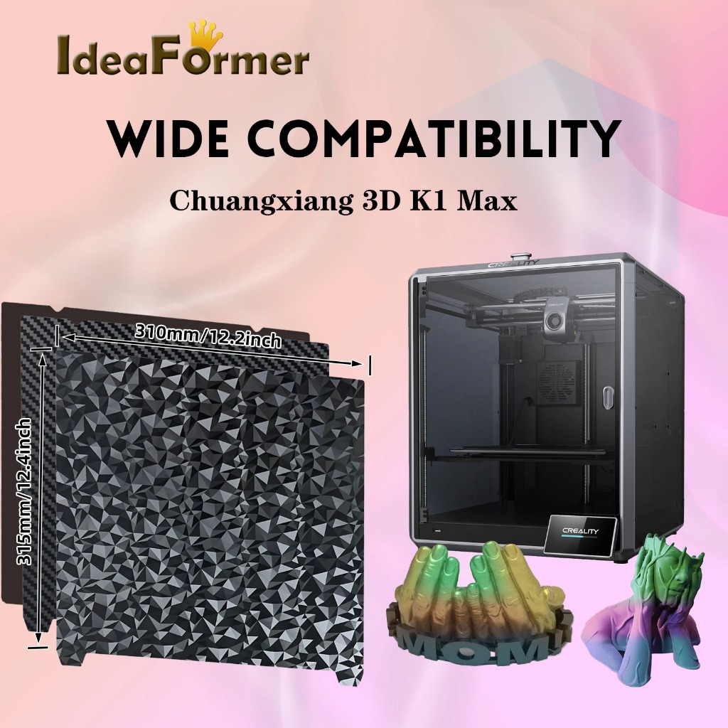 310×315mm Double Sided PEO PET Spring Steel Sheet Magnetic Build Plate Heated Bed For CREALITY K1 Ma