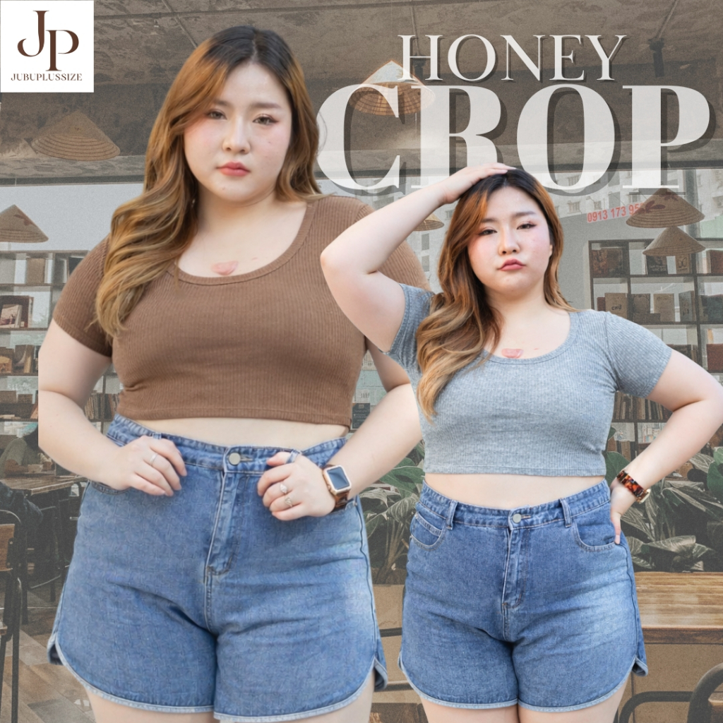ส่งทันที!🛵 เสื้อครอปคอเหลี่ยมแขนสั้น เสื้อพลัสไซส์ ผ้าเรย่อน ผ้ายืดนุ่ม อก 36-50 นิ้ว plussize #487