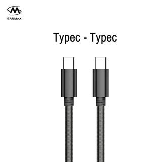 สายชาร์จ SANMAX 013 สายเคเบิลข้อมูลสปริง 6A fastcharge vooc pd 20w 30w 60w สำหรับ micro typec phone รับประกัน1ปี