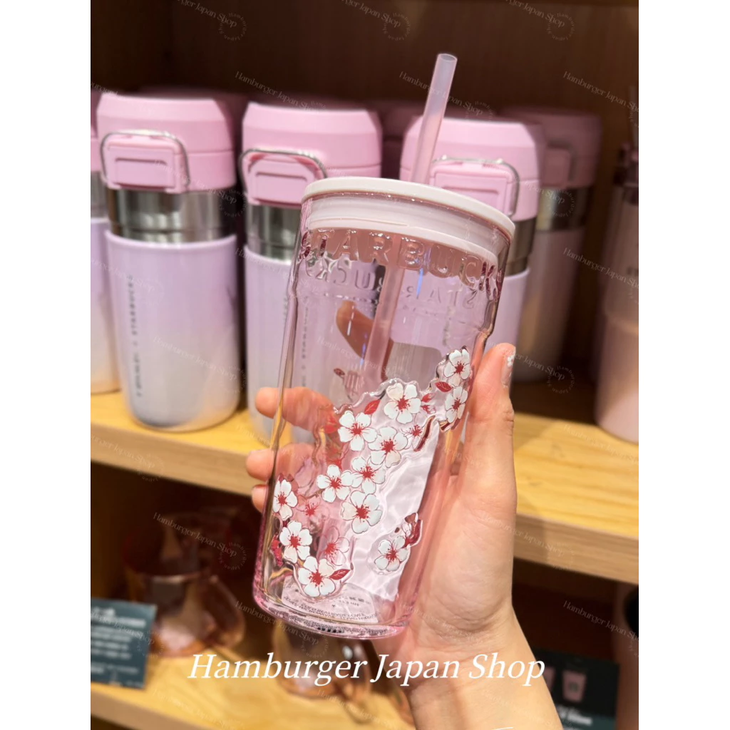 Starbucks Japan SAKURA 2026 Glass Tumbler Pink 473ml