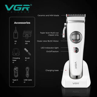 VGR v880c ปัตตาเลี่ยนตัดผมไร้สาย มอเตอร์ BRUSHLESS DC ฟันเซรามิค เสียงเงียบ 7200รอบ
