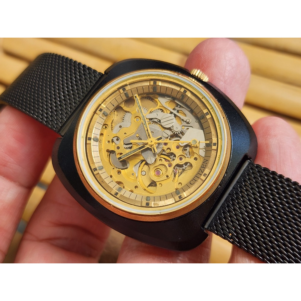 นาฬิกา citizen automatic สิงห์ดำ สิงห์เปลือย skeleton รุ่นเก่า มือสอง service แล้ว