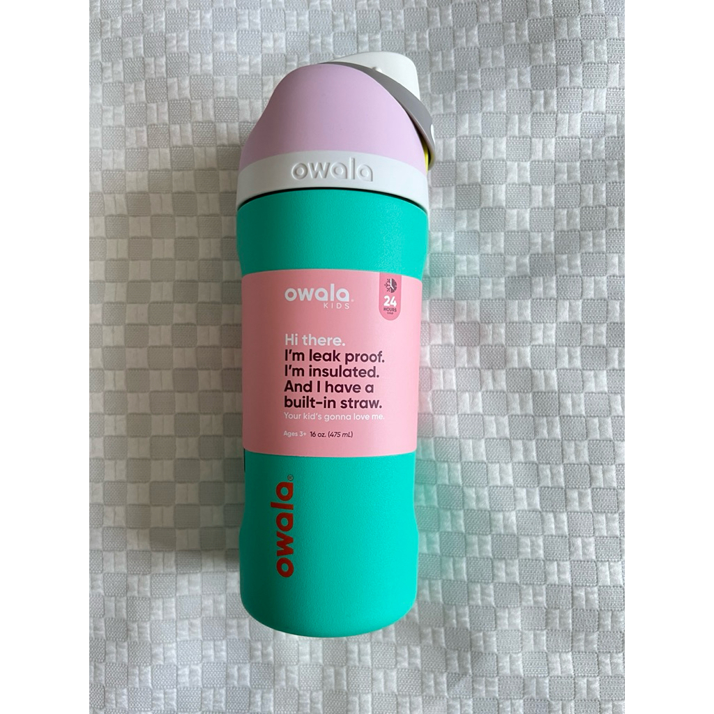 (ของแท้ 💯%) พร้อมส่ง!! Owala FreeSip Kids Tumbler 16 oz.(475 ml.) สี Make Waves 🧤🌊💚