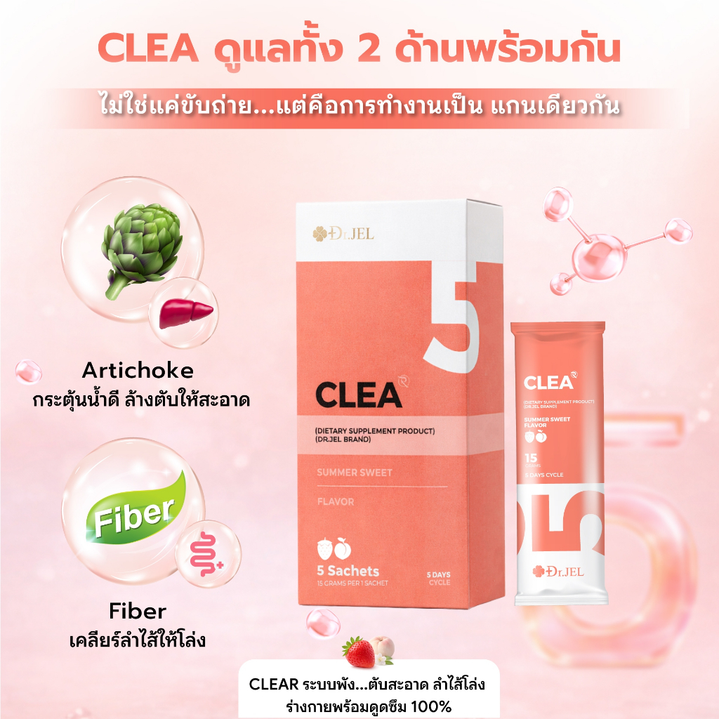 ของแท้ Dr Jel Clea ด๊อกเตอร์เจลไฟเบอร์ คลี อาหารเสริมปรับสมดุลลำไส้ พร้อมส่งจากบริษัท ราคา ถูกที่สุด ดีลบีเคเค แกลเลอรีภาพที่ 7