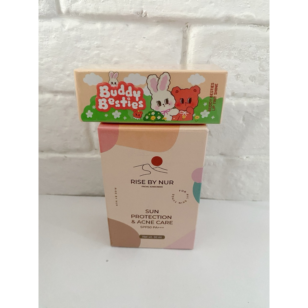 ลิปทินต์+กันแดด จับคู่ราคาพิเศษ Buddy Besties + RISE BY NUR Sun spf 50 pa+++
