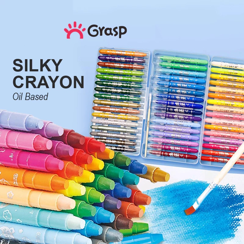 [พร้อมส่ง] Grasp ดินสอสี ดินสอสีพลาสติก ภาพวาดปลอดภัย สีเทียน จัมโบ้ใหญ่ ปลอดสารพิษ ล้างทําความสะอาดได้ ไม่สกปรก มือ