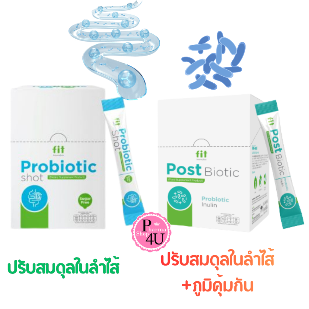 (ของแท้!!) Fit Probiotic Shot ฟิต โพรไบโอติก ช็อต / Fit Post Biotic Probiotic Inulin ฟิต โพสไบโอติค เสริมอาหาร (1 กล่อง)