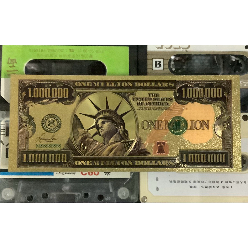 ธนบัตรทองคำที่ระลึก 1 million dollars สภาพดี รายละเอียดสวยงาม สินค้าจากตู้ญี่ปุ่น