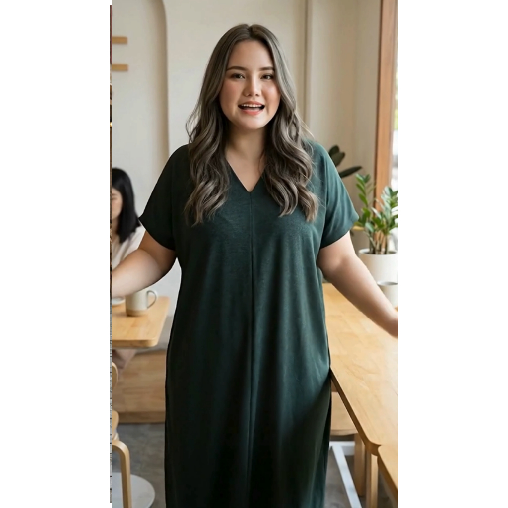 ( ผ่าหลัง over size ) เดรสโอเวอร์ไซส์ผ่าหลัง เดรสผ่าหลัง เดรสสาวอวบ เสื้อผ้าสาวอวบ CHOTYSHOP LDXO