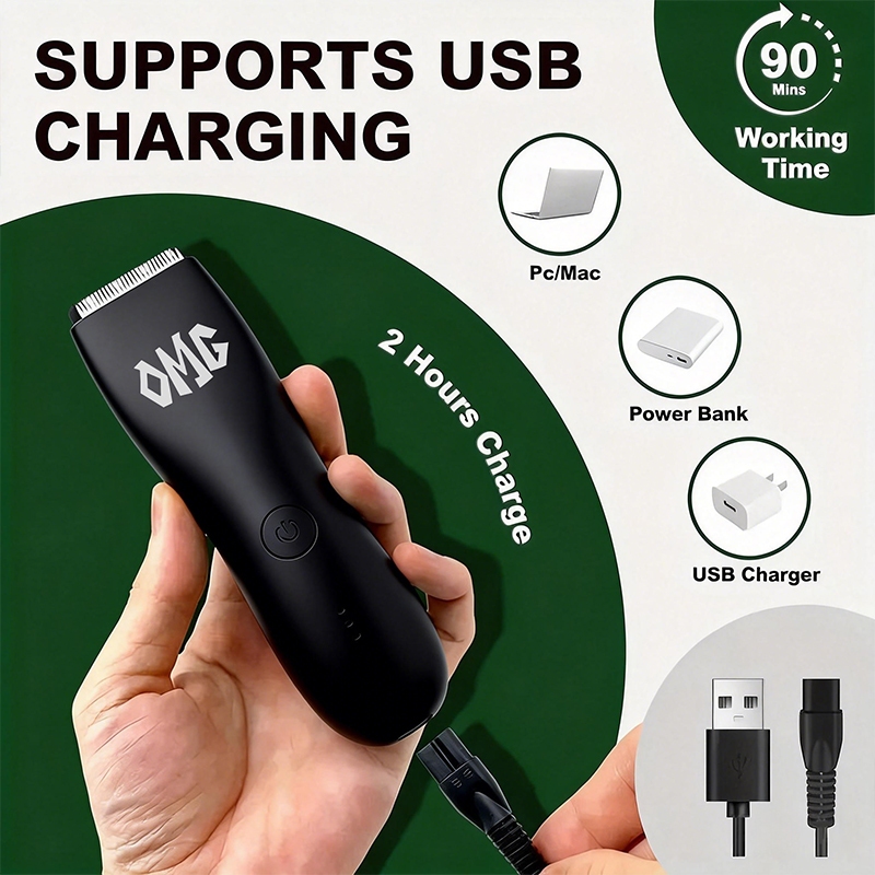 [ฟรีครีมกำจัดขน]OMG Trimmer เครื่องเล็มขน Kaigrooming กันน้ำ ไม่บาด ไม่คัน IPX6 สำหรับขนน้องชาย กำจั