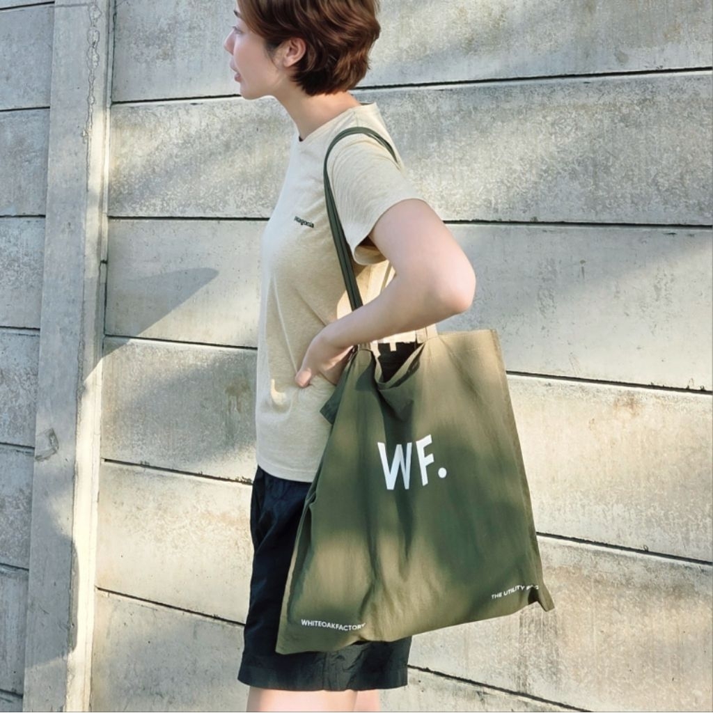 WHITEOAKFACTORY Cargo bag - The Utility nylon tote กระเป๋าสกรีนผ้าไนล่อน อเนกประสงค์ น้ำหนักเบา แบบพับเก็บได้