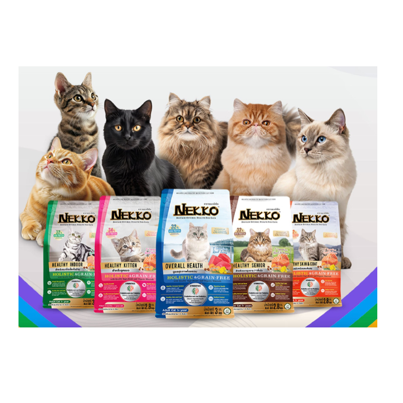 Nekko Holistic & Grain-Free Cat Food 🐱❤️ เน็กโกะ อาหารเม็ดเกรดโฮลิสติก&เกรนฟรีสำหรับแมว บรรจุ 1kg(แบ่งจากถุงใหญ่)