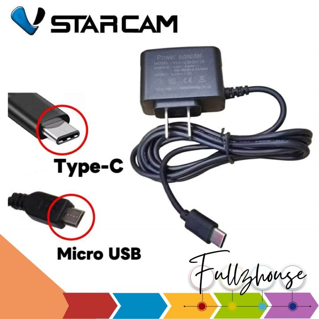 จัดส่งด่วน VSTARCAM ADAPTER DC 5V - 1.2A 6.0W Type-C / Micro USB อะแดปเตอร์ สำหรับกล้องวงจรปิด IP Ca