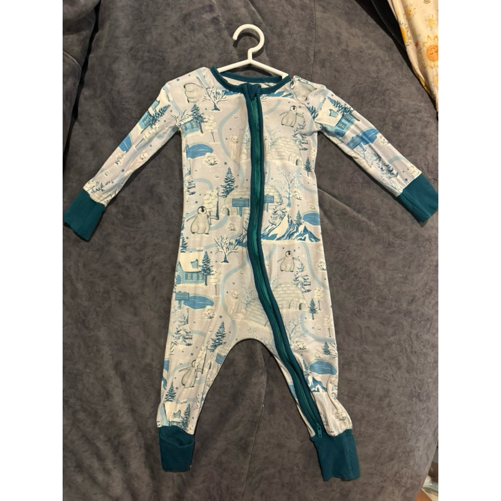 ชุดนอนทูเวย์ซิป ใยไผ่95% size9-12เดือน snuggle up