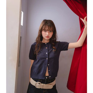 Peche Hazel Knit Top เสื้อไหมพรมแขนสั้น