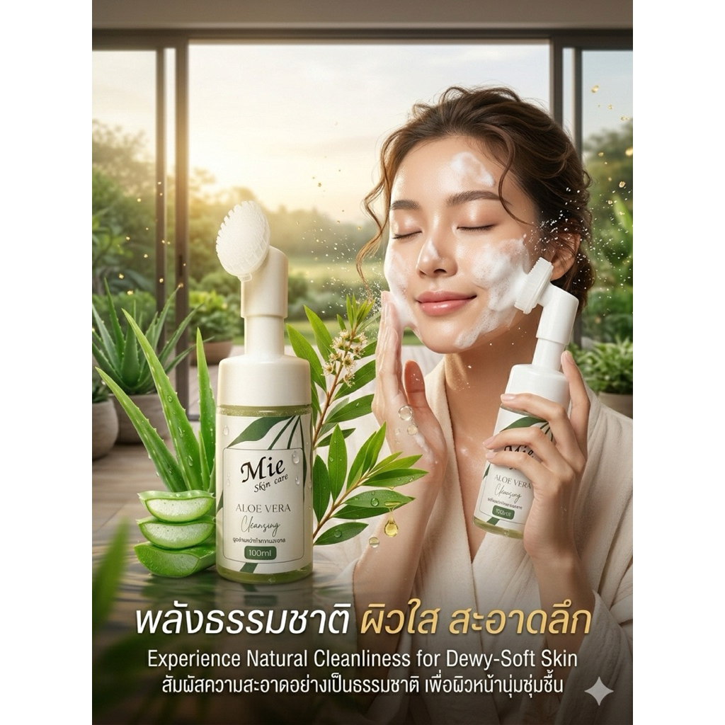 โฟมล้างหน้าเนื้อมูส AloeVera&Taetree