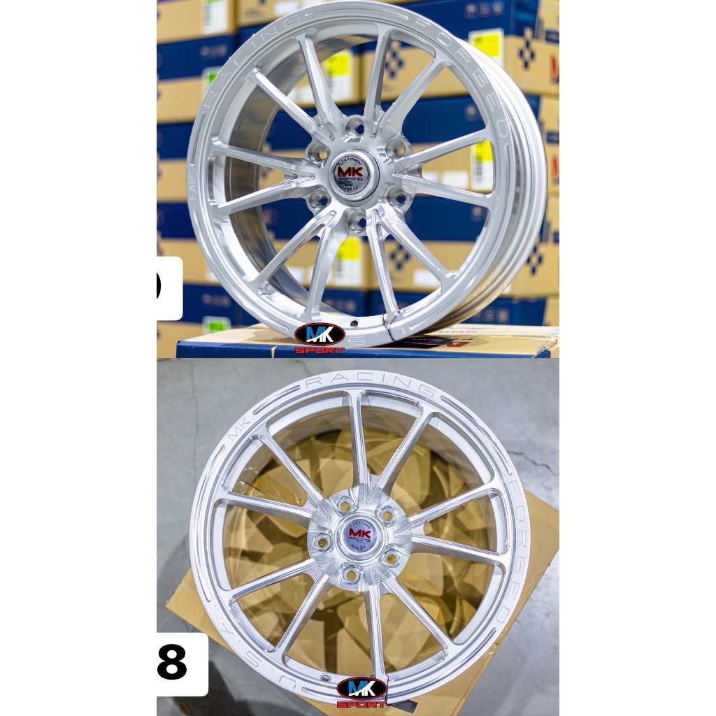 ล้อแม็ก MK M2 ขอบ18 กว้าง8.5 ออฟ+30-38 สี Sliver มีทั้ง5รู/6รูราคาต่อวง แถมจุ้บเหล็ก