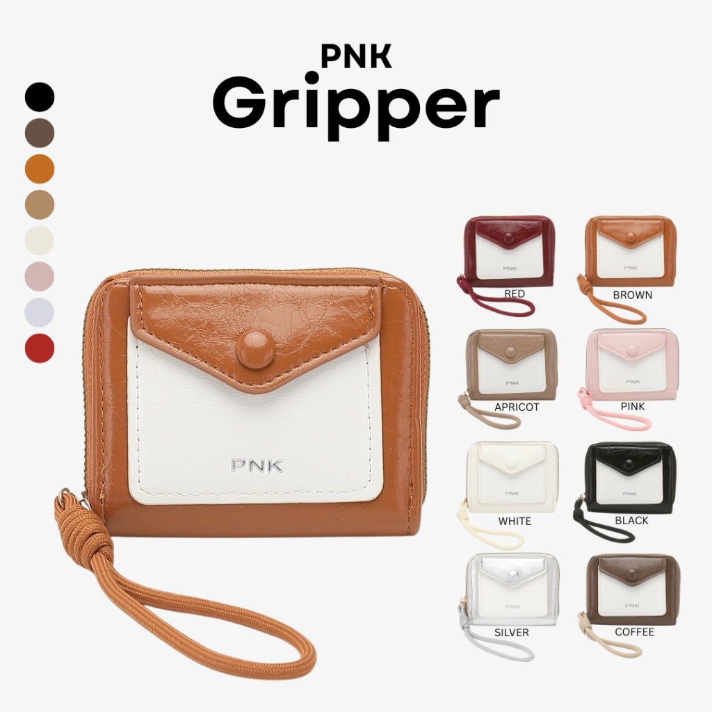 [Pinky]  Gripper Wallet : กระเป๋าสตางค์ หนังเงา แบ่งช่องการให้งานเป็นสัดส่วน