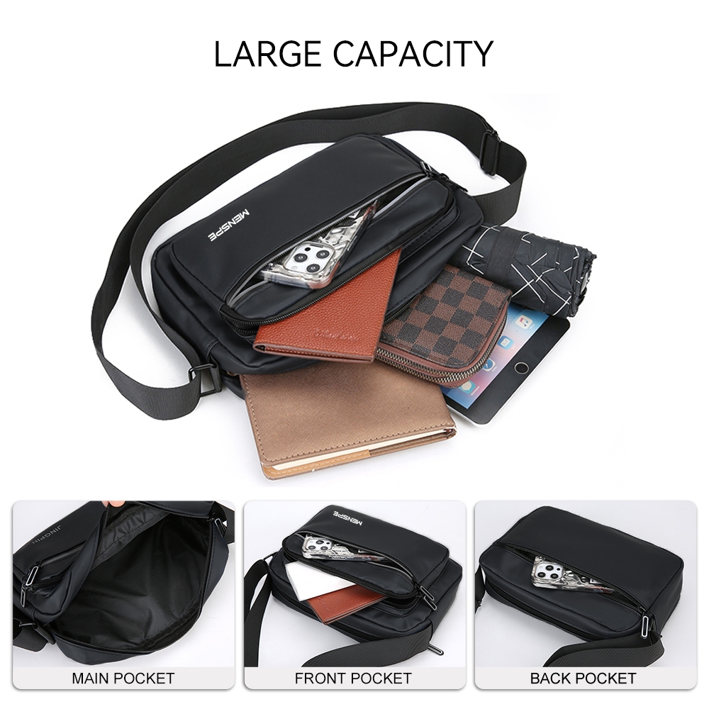 MENSPE กระเป๋าสะพายชาย Casual กระเป๋าหน้าอก CROSS Body BAG Casual กระเป๋าหน้าอกแฟชั่นกระเป๋าสะพายกันน้ำ ราคา ถูกที่สุด ดีลบีเคเค แกลเลอรีภาพที่ 6