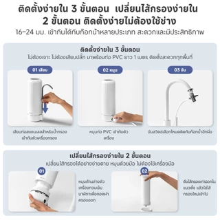 Simplus เครื่องกรองน้ำบ้าน UF 2.1ล./นาที ก๊อกสองทาง กำจัดเชื้อ คลอรีน ใช้ครัว/ห้องน้ำ JSQH006