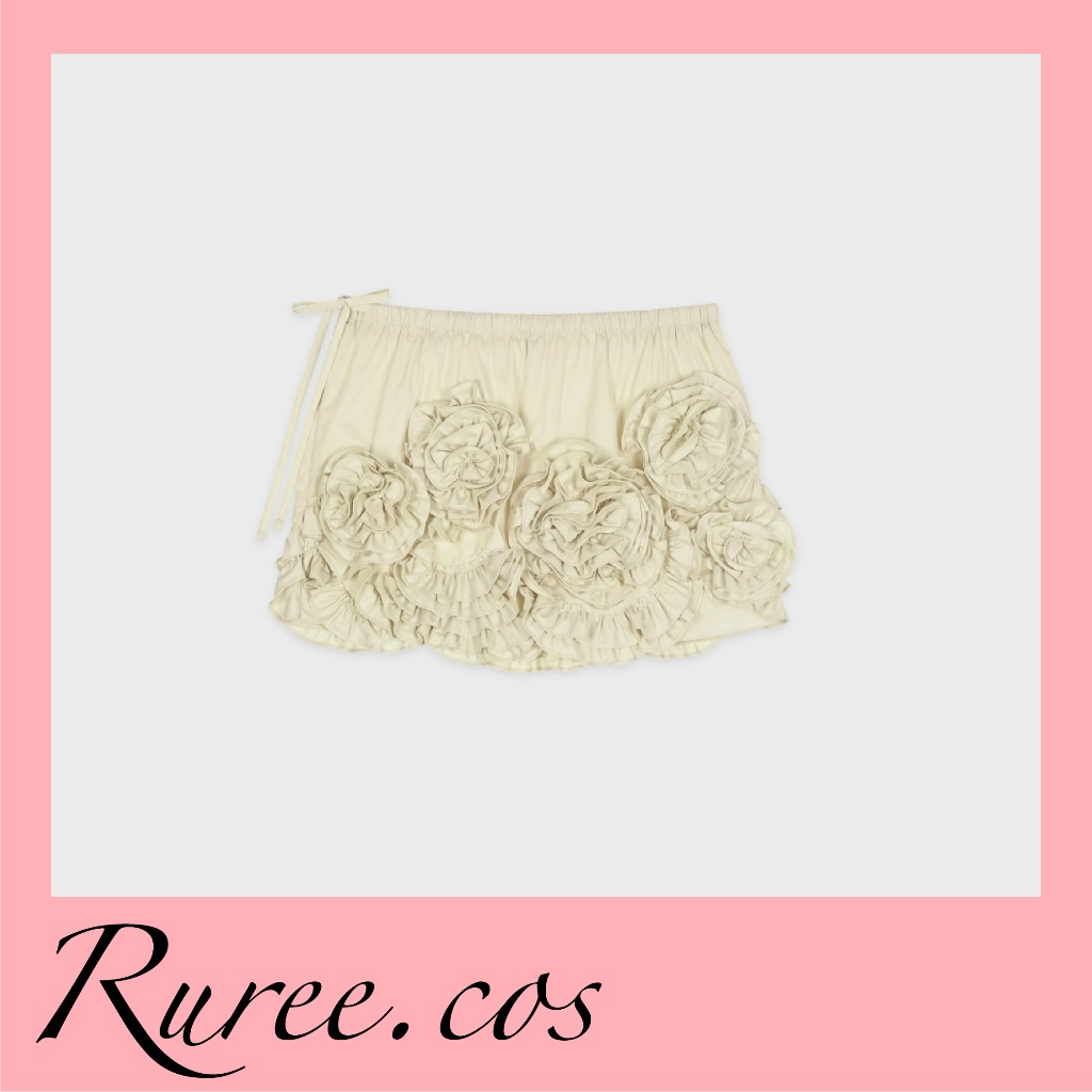 [พร้อมส่ง/ของแท้] Sinoon - Rose Frill Mini Skirt