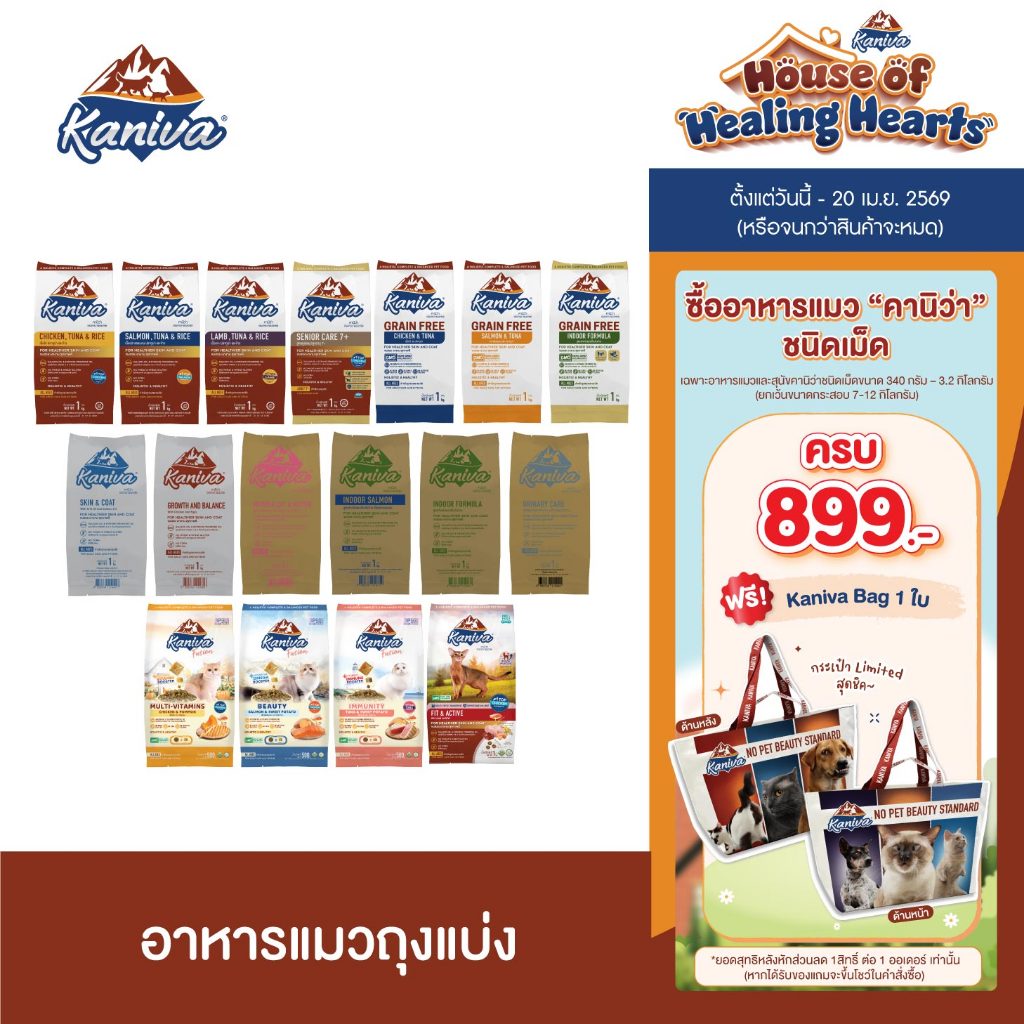 [ ถุงแบ่ง ] Kaniva อาหารแมวคานิว่า ขนาด 500g - 1 kg. (ถุงแบ่งจากกระสอบ) เหมาะกับน้องแมวทุกสายพันธุ์