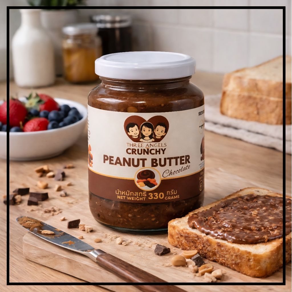 Chocolate Peanut Butter เนยถั่วลิสงรสช็อคโกแลต | Vegan | Best Price & Fast Shipping | 100g -450g | Three Angels Brand