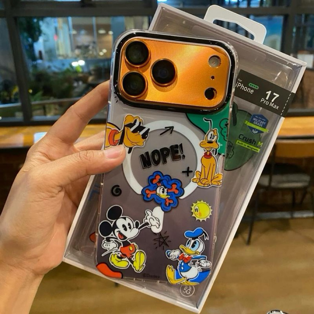 เคสอะครีลิคสกรีนลาย มีที่ขาร์จไร้สาย งานเงา ขอบนิ่มหลังแข็ง งานปุ่ม Camera control เปิด