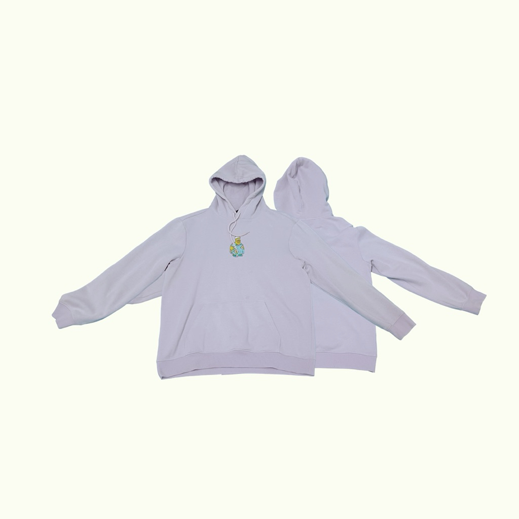 H&M Regular Fit Hoodie สี PURPLE ม่วงพาสเทล มือสอง