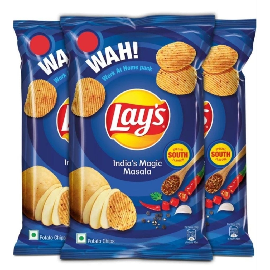 Pack of 3:- Indian Blue lays 50gX3(Best Indian Snacks)