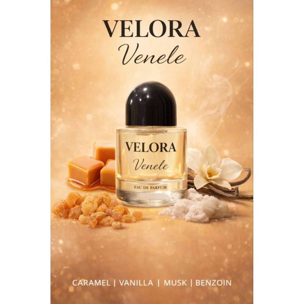 VELORA Perfume (กลิ่นเวเนเร่) VENELE ขนาด 30 ml. กลิ่นวนิลา หอมนุ่มละมุน สดชื่น