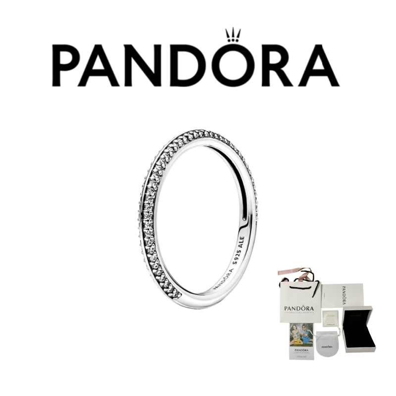 Pandora MEชุด Pavé แหวนเพชร พับ แหวน รุ่นชาย และหญิง ของแท้ 100 %