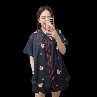 Longdopaws : Charm set ชุดเซ็ทเสื้อกุ๊นปก+กางเกงขาสั้น มีซับใน