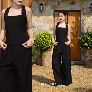 BOOSARA : Brooke Set ชุดเซ็ตเสื้อ+กางเกงขายาวทรงกระบอกใหญ่ ใส่ไปทำงานหรือไปเที่ยวก็เอาอยู่- BSR C.