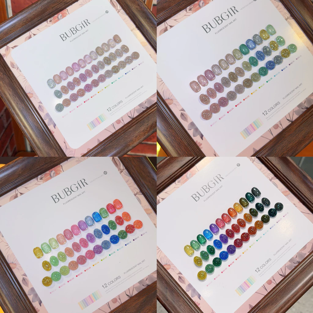 พร้อมส่ง สีเจลแคทอายเนื้อซาติน bubgir 12สี สีเจลแฟลช สีลูกแก้วแคทอาย มี 6 รุ่น สีลูกแก้ว 12 สี แถม ชาร์ทสี