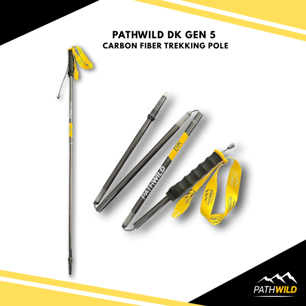 PATHWILD DK GEN 5 CARBON FIBER TREKKING POLE ไม้เท้า สำหรับเดินป่า เทรกกิ้ง (ราคาต่อคู่)