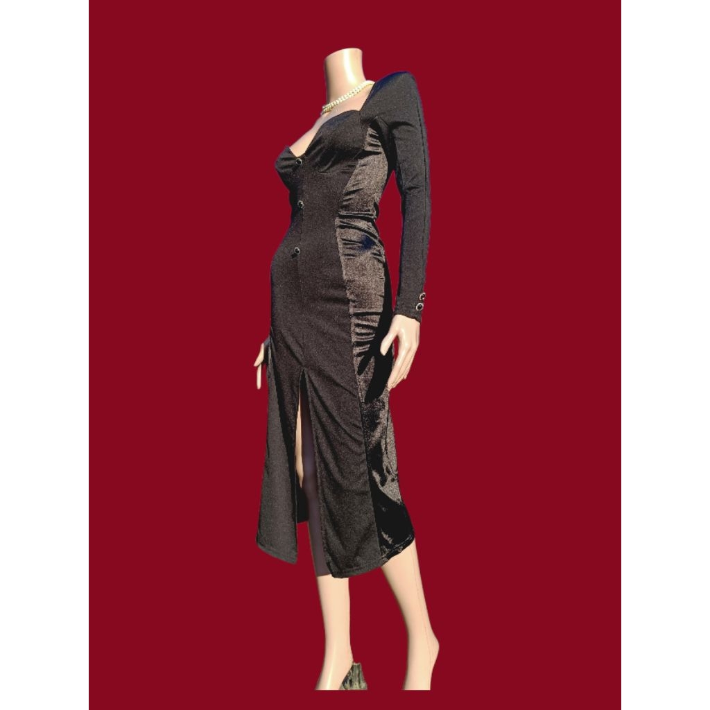 🩶Gothic Long Sexy Black Dress size S- M🩶