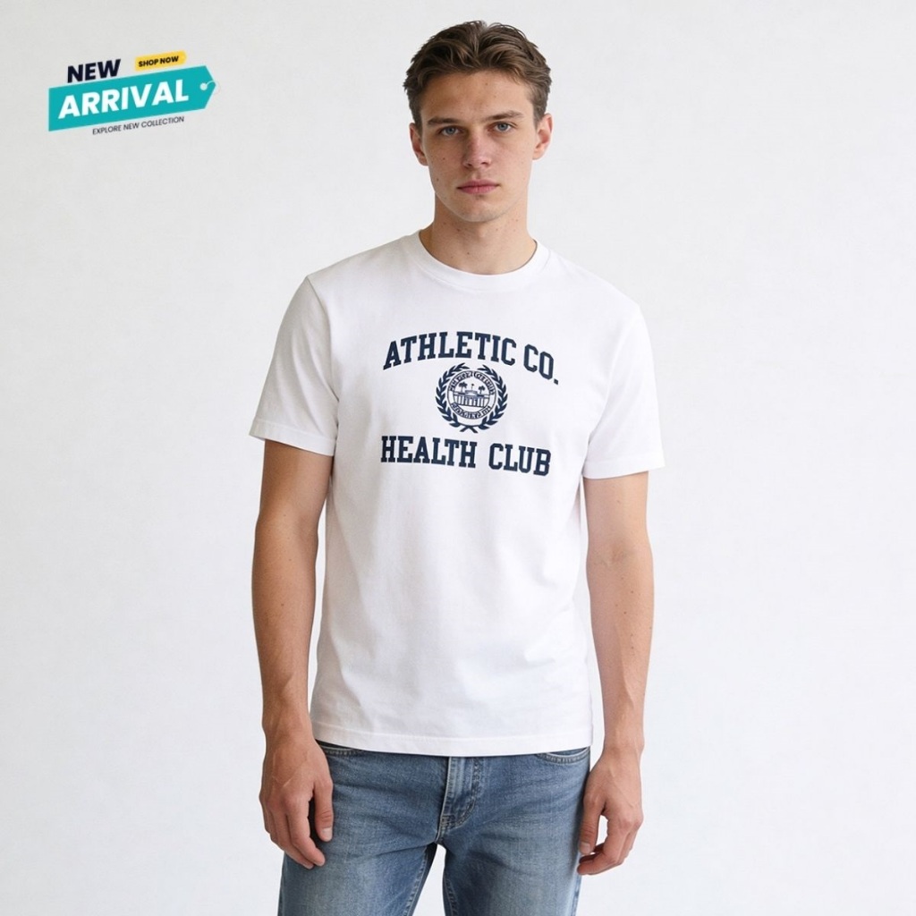 ESP เสื้อทีเชิ้ต เฟรนช์ชี่ ผู้ชาย สีขาว | Frenchie T- shirt | 04135