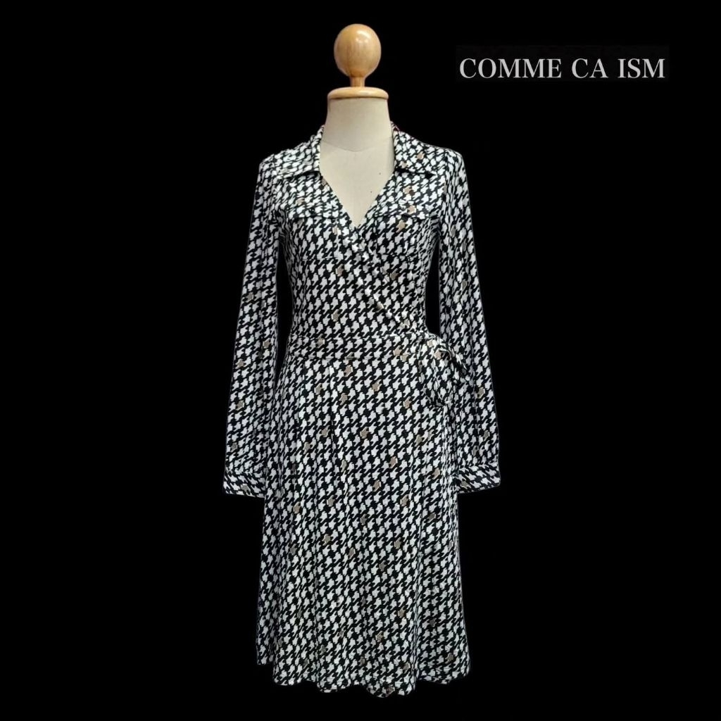 Houndstooth Wrap Dress Sz. M