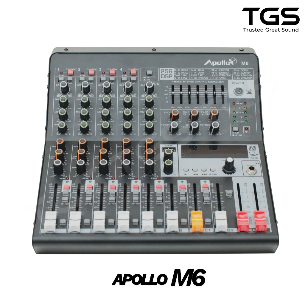 มิกเซอร์ Apollo รุ่น M-6 เอฟเฟ็คแท้ ฟังก์ชันครบเครื่อง
