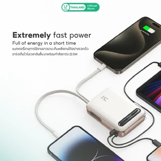[CCC] UKIKI Powerbank 10000mAh PD22.5W แบตสำรองชาร์จเร็ว ขาปลั๊ก AC สายในตัว รุ่น KP10AC-01