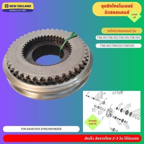 ชุดซิงโครไนเซอร์ นิวฮอลแลนด์ อะไหล่แท้ P/N 84387205 SYNCHRONIZER รุ่น TS6.110, TS6.120, TS6.125, TS6