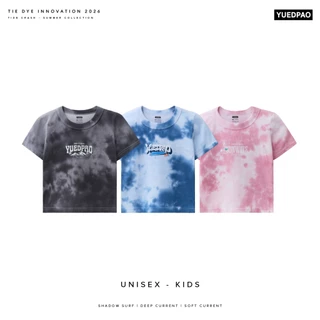 Yuedpao Tie Dye Unisex Kids 2026 เสื้อมัดย้อมเด็ก เสื้อสงกรานต์ ผ้าหนายับยากรีดง่าย ระบายอากาศ เสื้อยืดเด็ก
