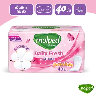 Molped โมลเพด เดลี่ เฟรช แผ่นอนามัย แบบบาง ไม่มีน้ำหอม จำนวน 40 ชิ้น