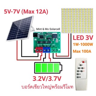 บอร์ดควบคุมโคมไฟโซล่าเซลล์พร้อมรีโมท 1000W