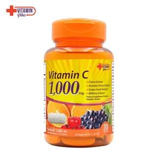 [แพ็ค 3 ขวด] วิตามินซี 1000 มก. วิตามิน+ Vitamin C 1000 mg. Vitamin+ วิตามินซี1000 พลัส อะเซโรล่าเชอร์รี่ ซิตรัส